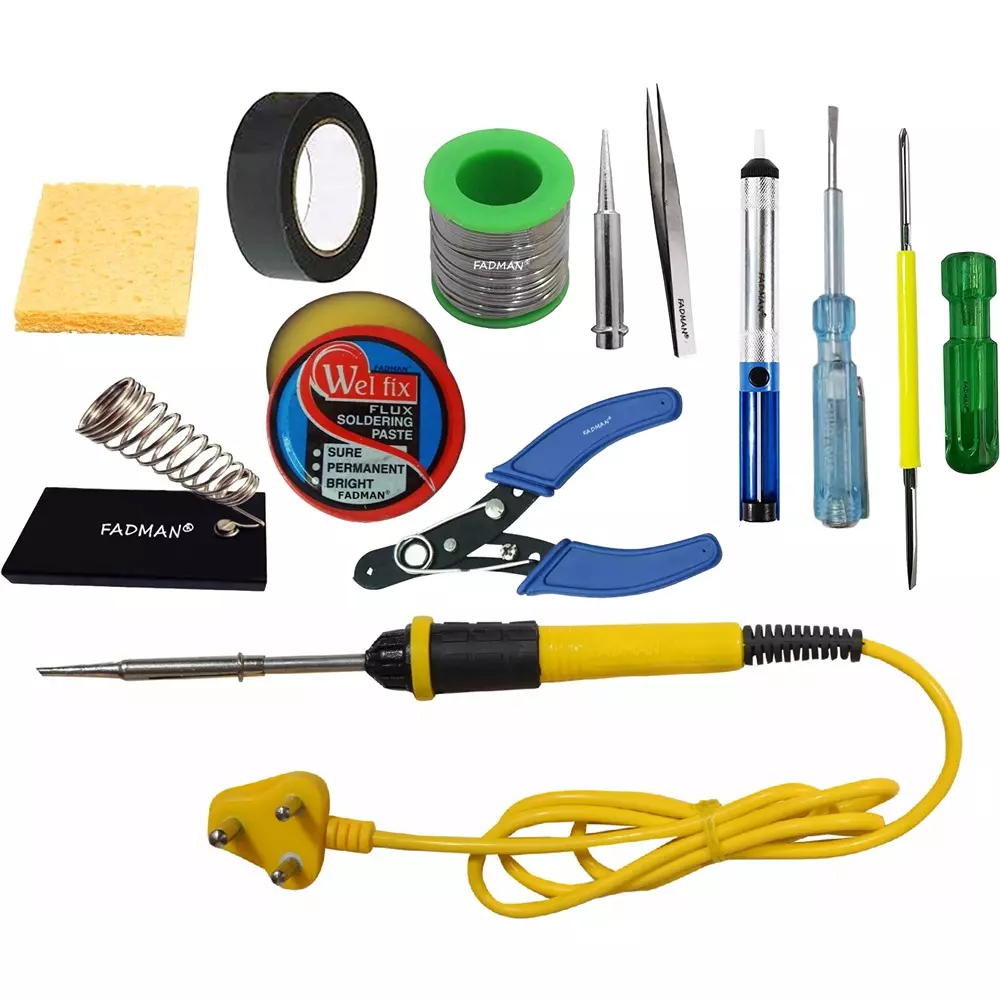 Fadman 12 In 1 Soldering Iron Kit 25 W Corded Flat & Pointed Copper, Iron & Nickle Tip