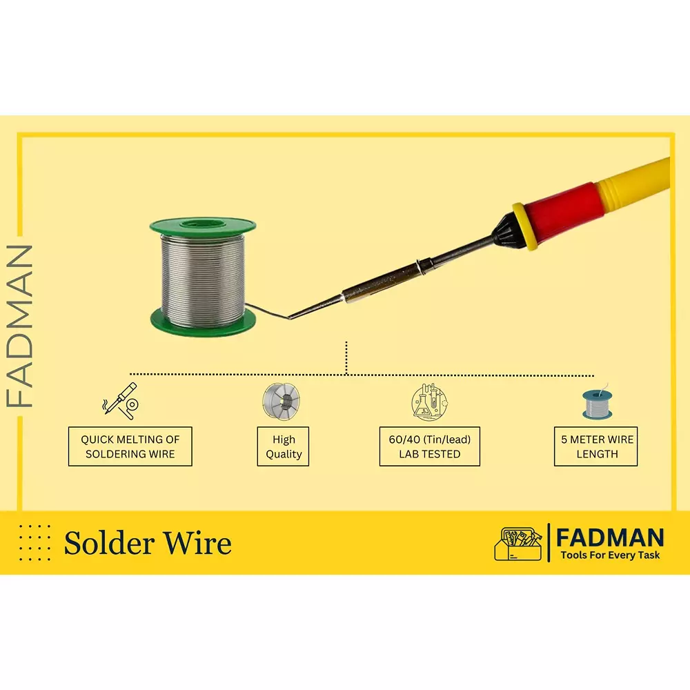 Fadman 15 In 1 Full Yellow & Red Soldering Iron Kit 25 W Corded Flat Copper, Iron & Nickle Tip