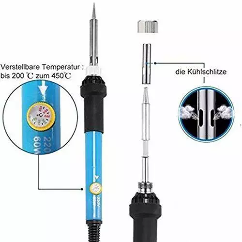 Fadman Round Tip Soldering Iron Kit 60 W With Solder Wire 60 W Temperature Controlled (Round Tip)