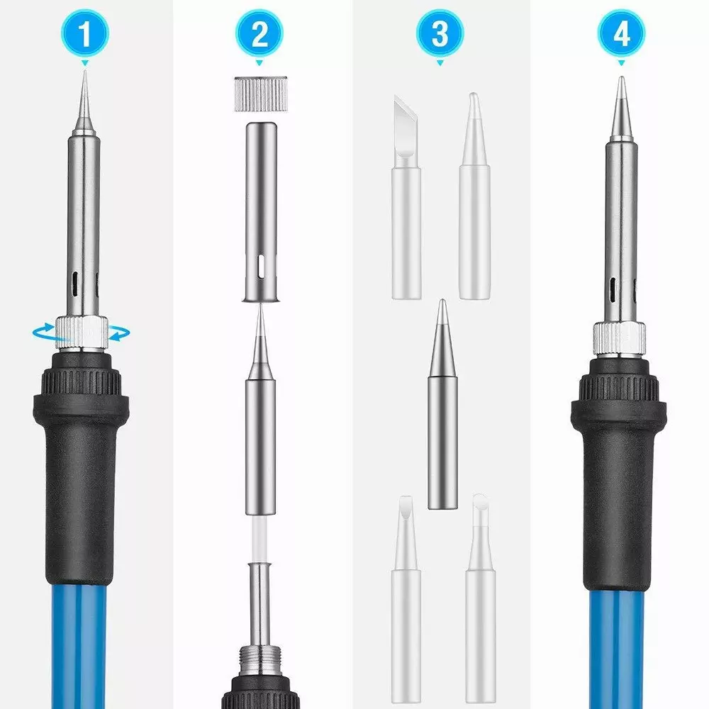 Fadman Round Tip Soldering Iron Kit 60 W With Solder Wire 60 W Temperature Controlled (Round Tip)