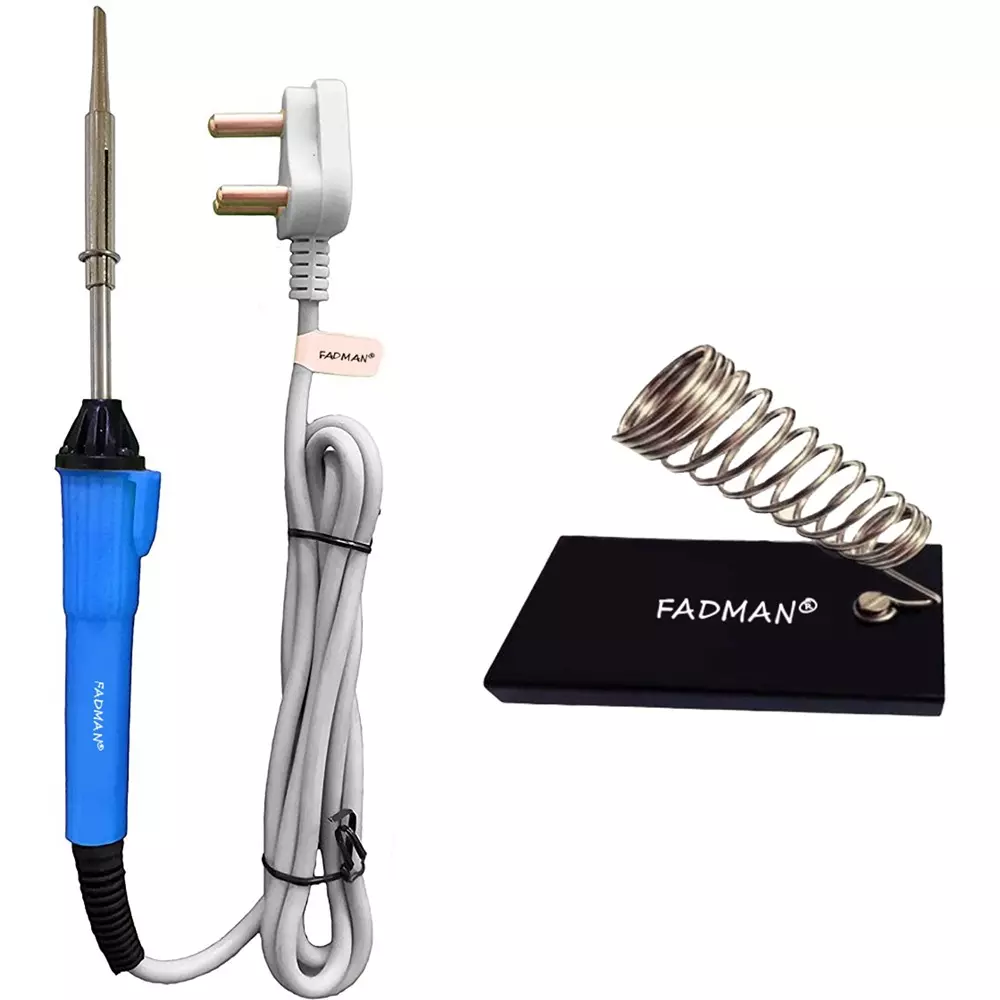 Fadman Electric 2 In 1 Grey & Blue Soldering Iron Kit 25 W Corded Flat Copper, Iron & Nickle Tip