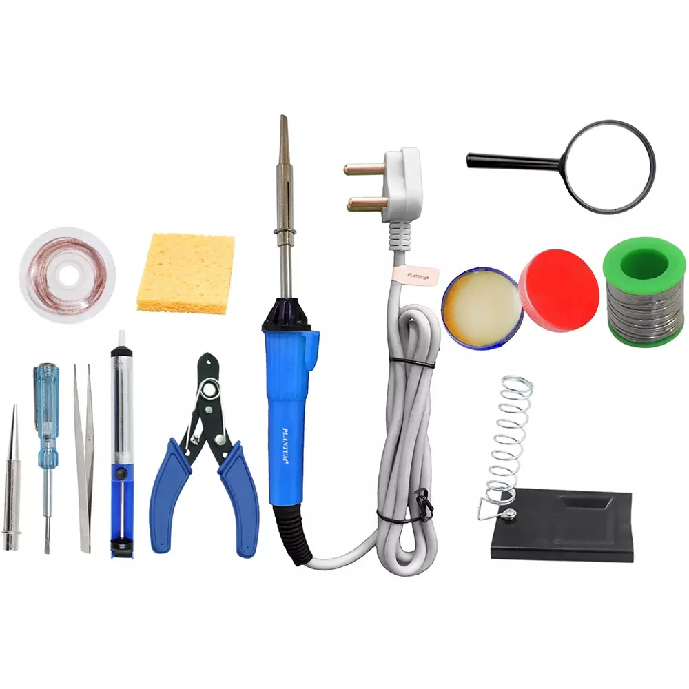 PLANTUM Beginner 12 In 1 Soldering Iron Kit 25 W Corded Flat Copper, Iron & Nickle Tip