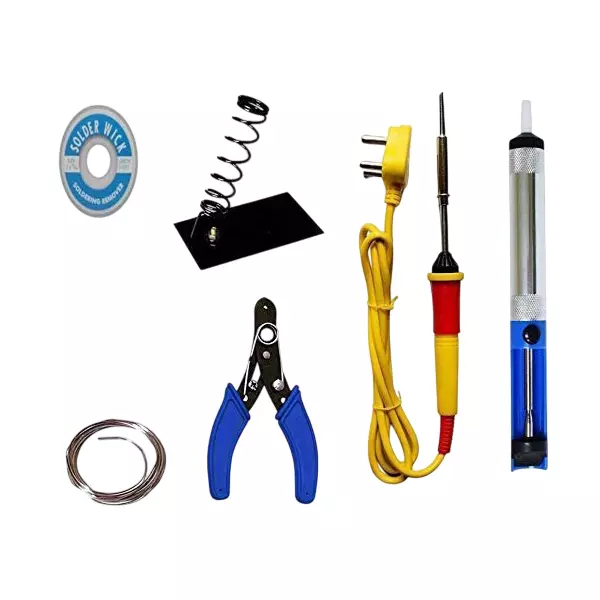 GUNK 6 in 1 Soldering Iron Kit with Desolder Pump 1 m Soldering Wire