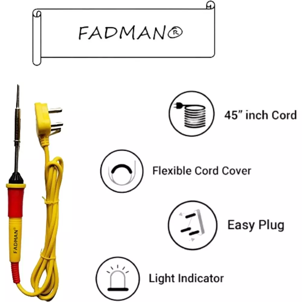 Fadman 3 In 1 Soldering Iron Kit Copper, Iron & Nickle Corded 25 W with Glue Gun, Solder Wire
