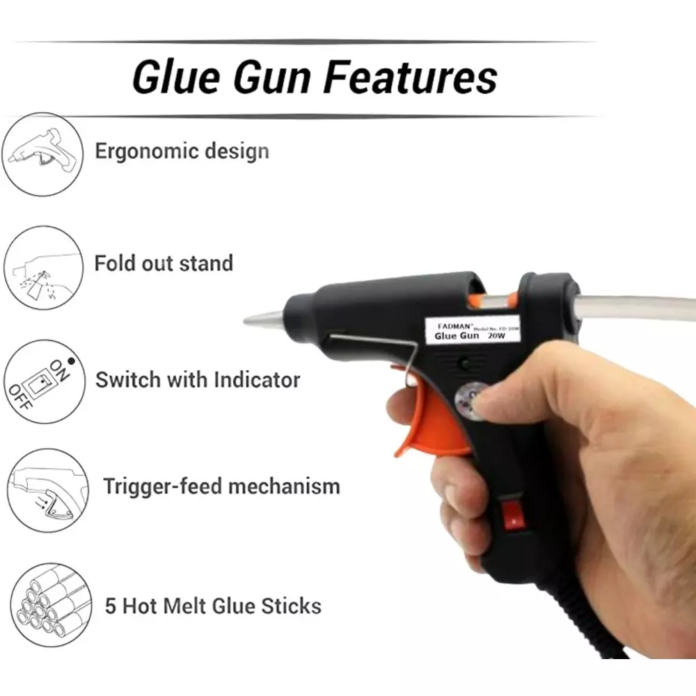 Fadman 3 In 1 Soldering Iron Kit Copper, Iron & Nickle Corded 25 W with Glue Gun, Solder Wire