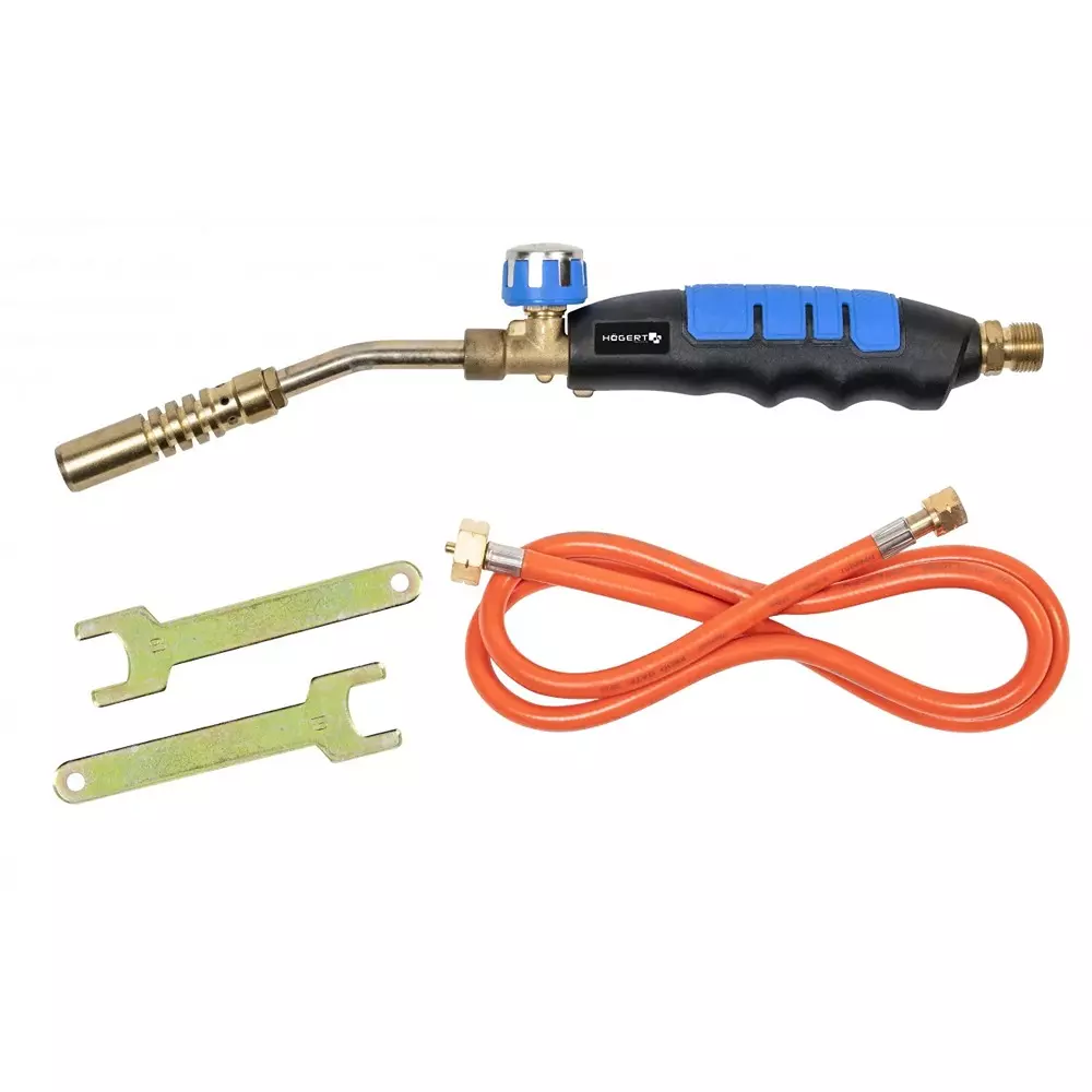 Hogert Technik Gas Soldering Kit with 140 g/h Gas Consumptiona and 150 cm Hose Length, HT2C511