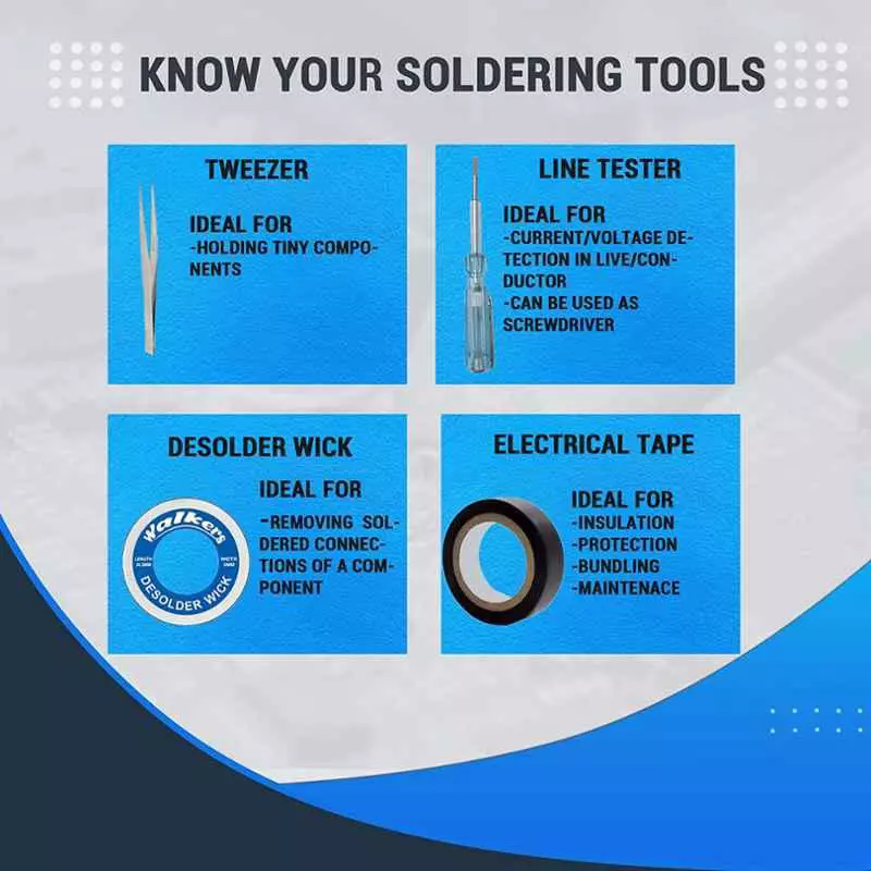 Walkers Soldering Iron Kit, Glue Gun and Voltage Tester Combo WKCB101 (Kit of 15 pcs)