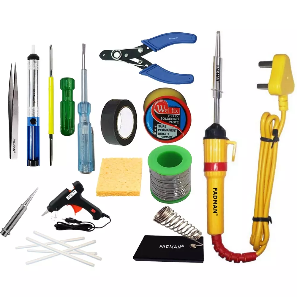 Fadman 14 In 1 Soldering Iron Kit 25 W Corded Flat Copper, Iron & Nickle Tip