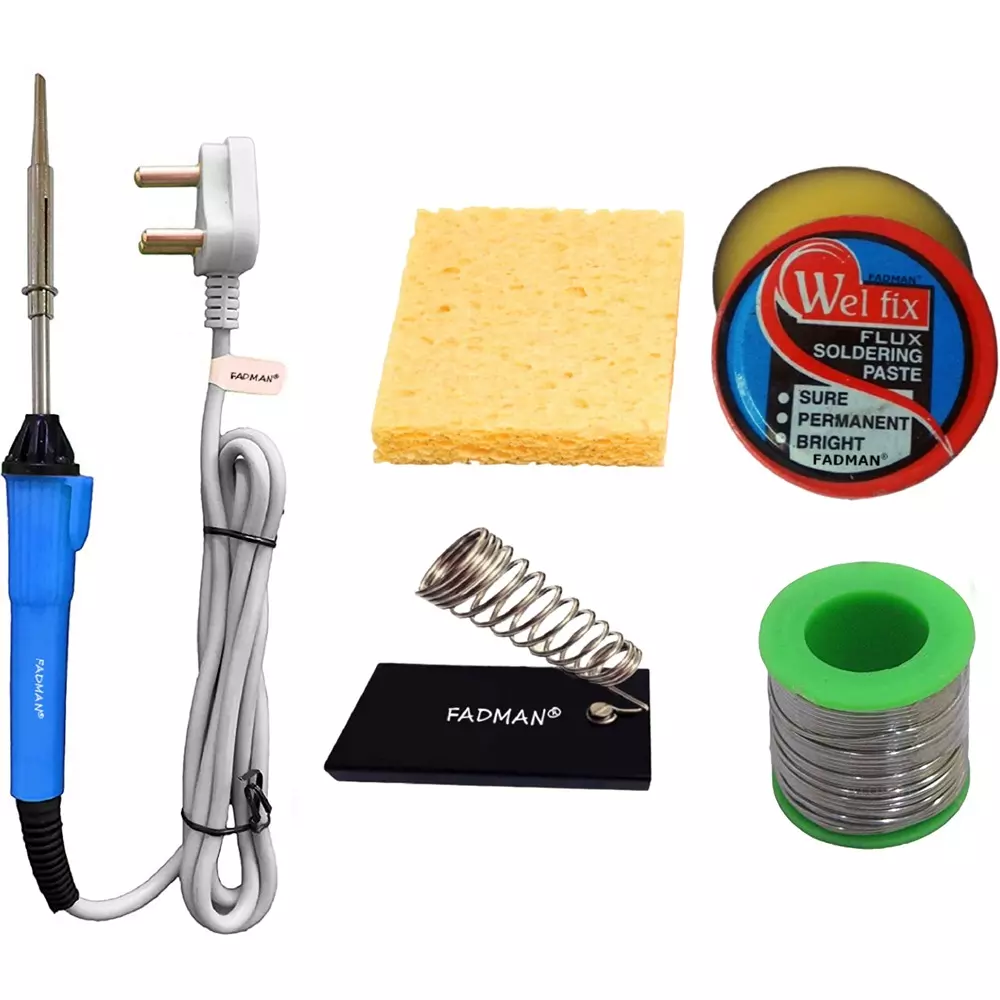 Fadman Basic Bundle Electric 25W Soldering Iron Kit - Set Of 5 25 W Simple (Flat Tip)