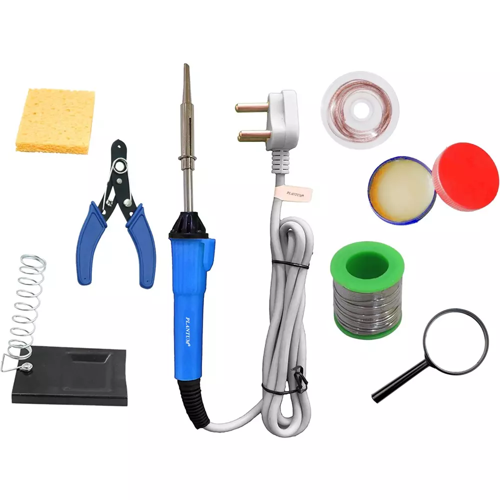 PLANTUM Beginner 8 In 1 Soldering Iron Kit 25 W Corded Flat Copper, Iron & Nickle Tip