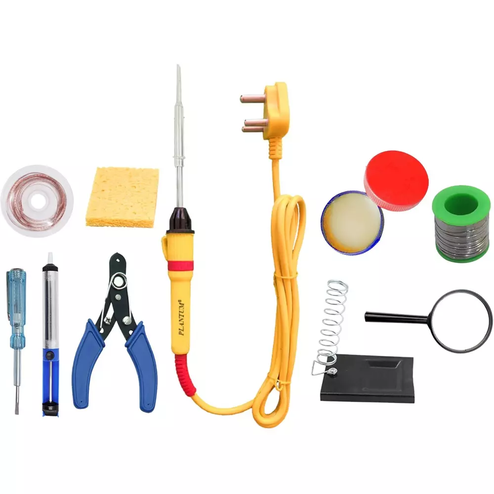 PLANTUM Combo Type 10 Beginner Pack Soldering Iron Kit 25 W Simple (Flat Tip)