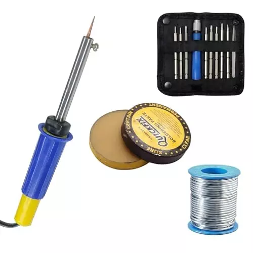 VMTRONIX Soldering Kit with 9 in 1 Screwdriver Set 8 W for Precision Electric Work