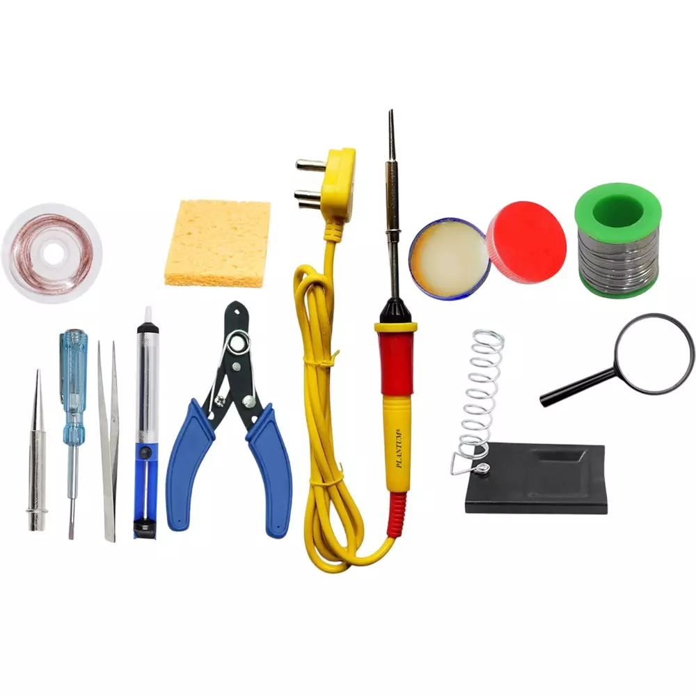 PLANTUM 12 In 1 Soldering Iron Kit Beginner Flat 27 mm Tip Copper, Iron & Nickle 25 W
