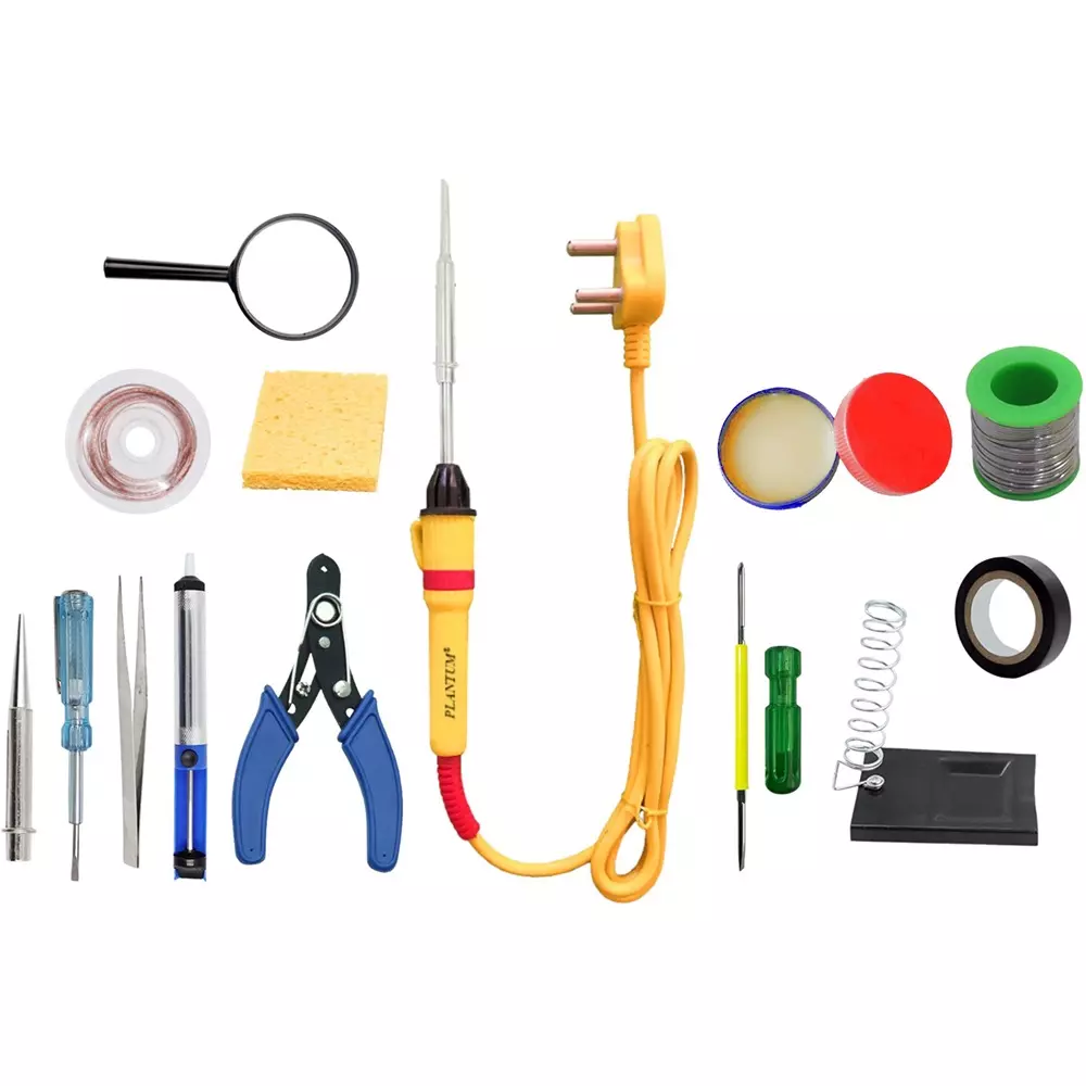 PLANTUM Combo Type 14 Beginner Pack Soldering Iron Kit 25 W Simple (Flat Tip)