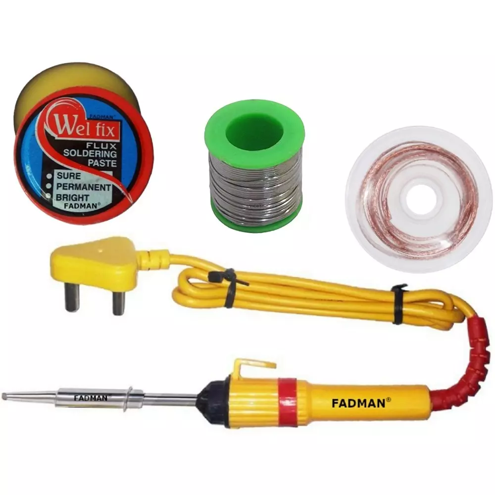 Fadman 4 In 1 Soldering Iron Kit Copper, Iron & Nickle Corded with Solder Wire, Paste