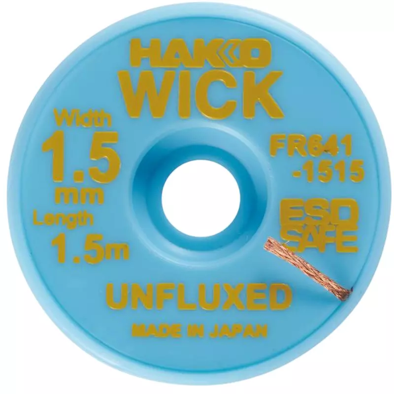 HAKKO Solder Wick Unflux 1.5 mm Line Width 1.5 m Length, FR641-1515-J