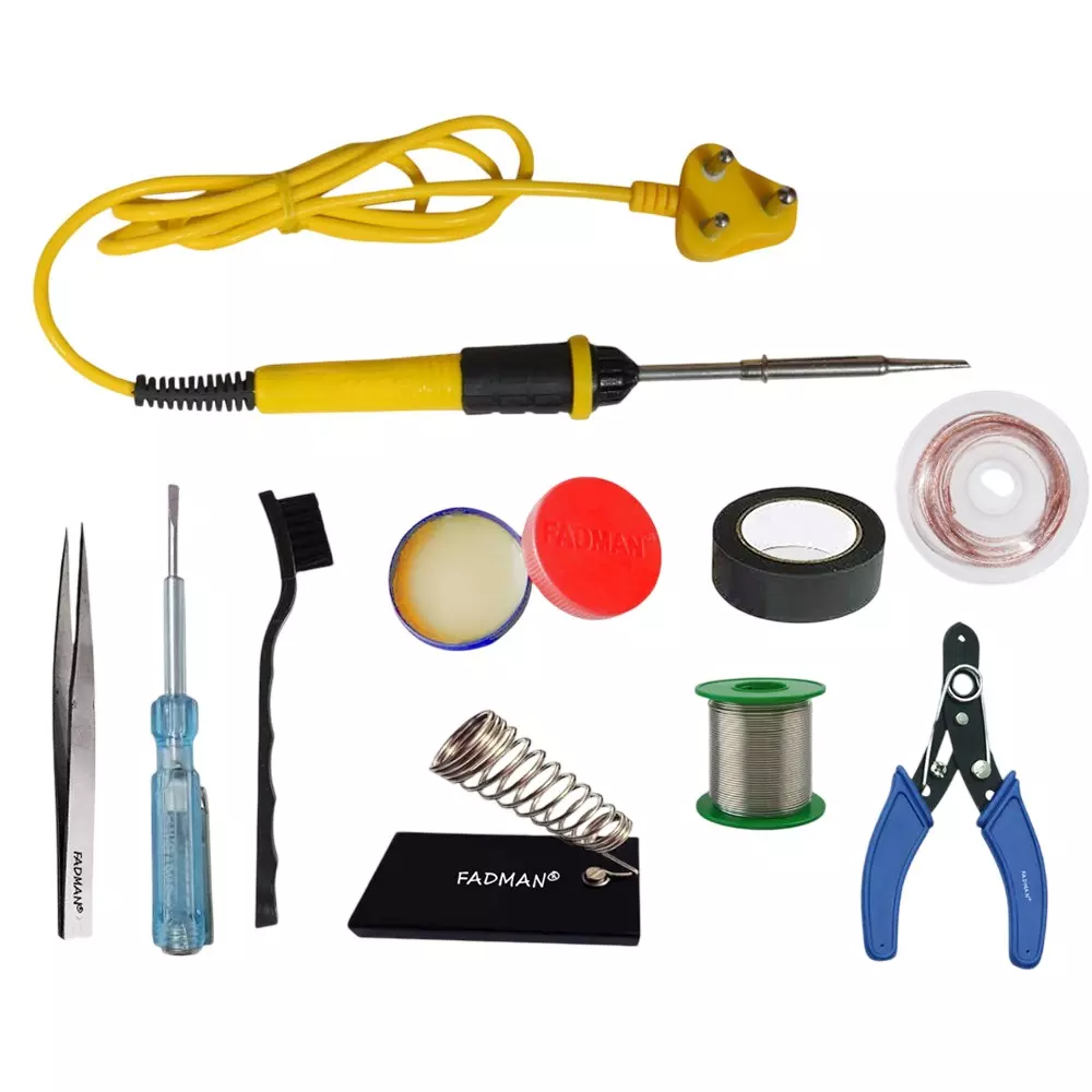 Fadman 10 In 1 Type-1 Soldering Kit with Mobile Opener 25 W Corded Flat Copper, Iron & Nickle Tip