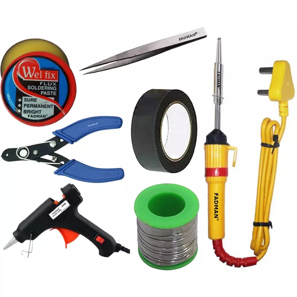 Fadman Soldering Iron Kit Bundle Set - 7 25 W Simple (Flat Tip)