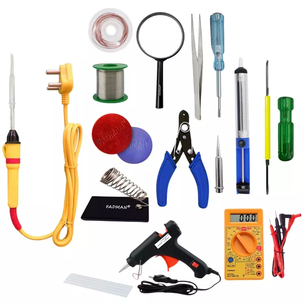 Fadman 15 In 1 Electronic Solution Advanced Flat 20 mm Tip Copper & Iron 25 W Half Yellow & Red