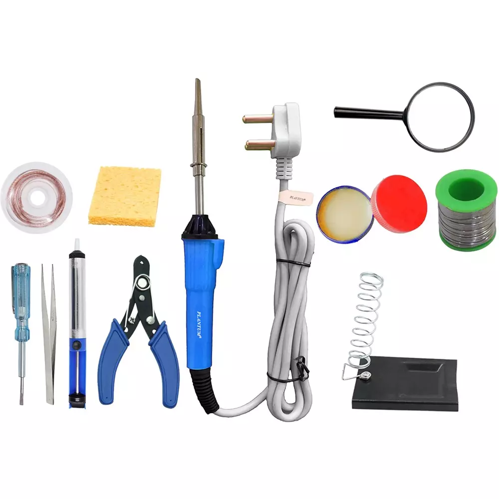 PLANTUM Beginner 11 In 1 Soldering Iron Kit 25 W Corded Flat Copper, Iron & Nickle Tip