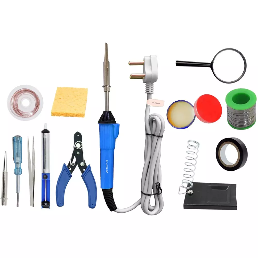 PLANTUM Beginner 13 In 1 Soldering Iron Kit 25 W Corded Flat Copper, Iron & Nickle Tip