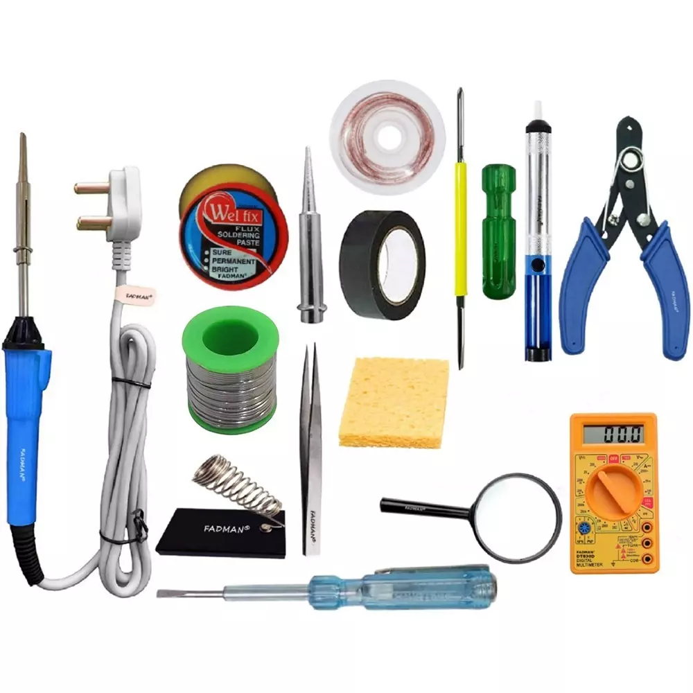 Fadman Basic Bundle Electric 15 In 1 Soldering Iron Kit Copper, Iron & Nickle Corded 25 W