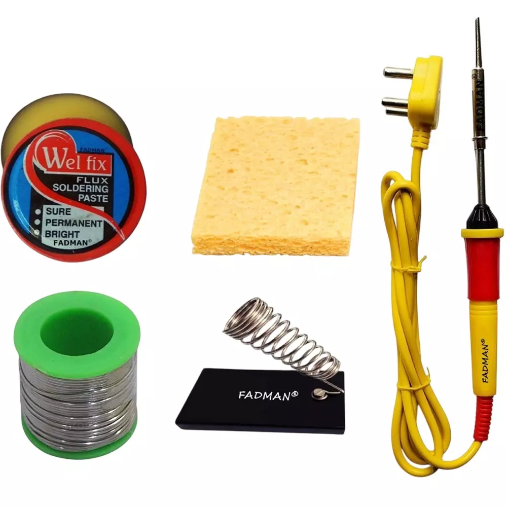 Fadman Basic Bundle Electric 5 In 1 Soldering Iron Kit Yellow+Full Red with Solder Wire