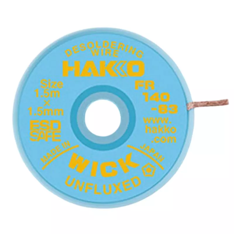 HAKKO Soldering Wire Wick Non-Flux 1 mm Width 1.5 m Length, FR140-82