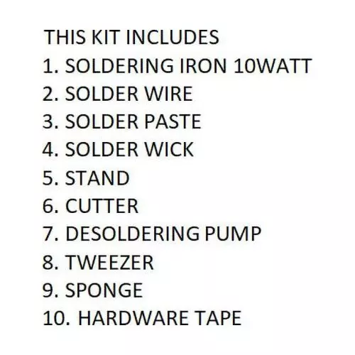Vtronix Pointed Soldering Iron Kit 10 W, VtX-10W-SIk-004 (Pack of 10)