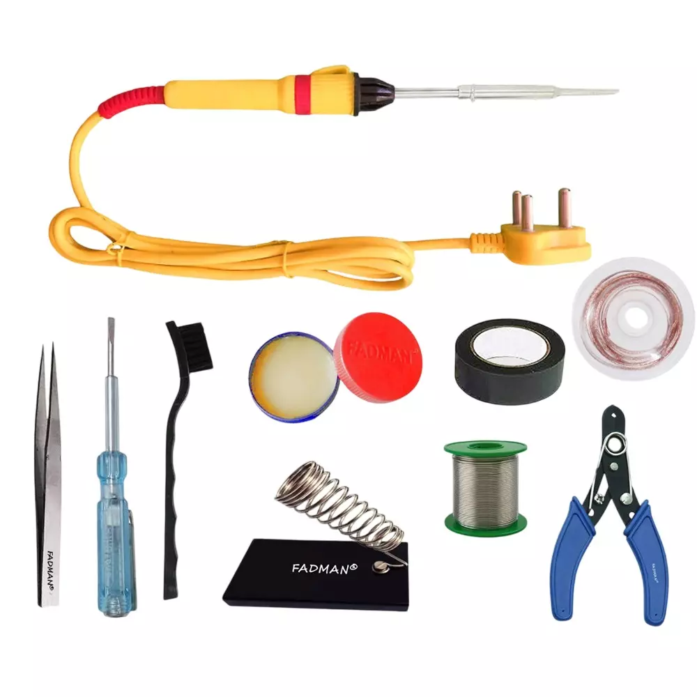 Fadman 10 In 1 Type-4 Soldering Kit with Mobile Opener 25 W Corded Flat Copper, Iron & Nickle Tip