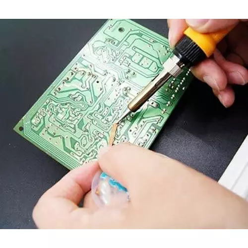 Fadman Soldering Iron Kit 60 W (Black), Soldering Paste Flux, Solder Wire, Stand, Sponge, Hardware Tape, Desoldering Wick, Tweezer, Magnifying Glass (Flat Tip)