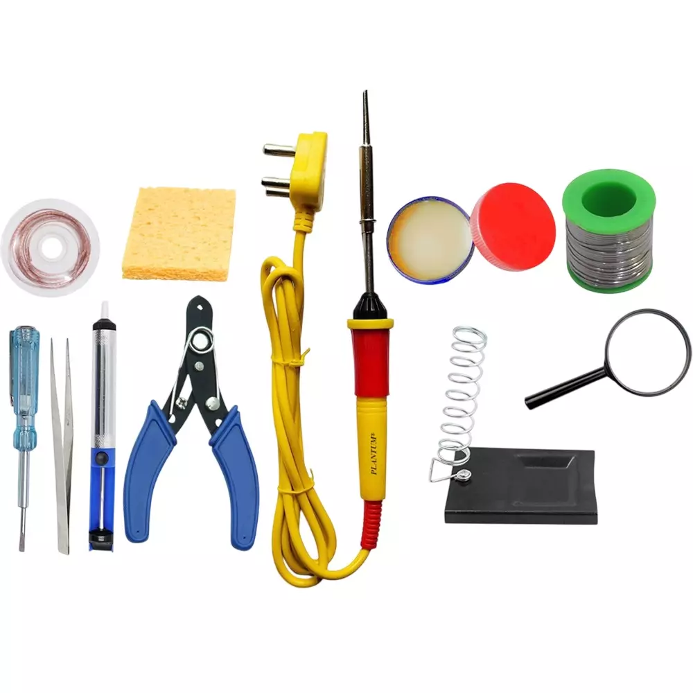 PLANTUM 11 In 1 Soldering Iron Kit Beginner Flat 27 mm Tip Copper, Iron & Nickle 25 W