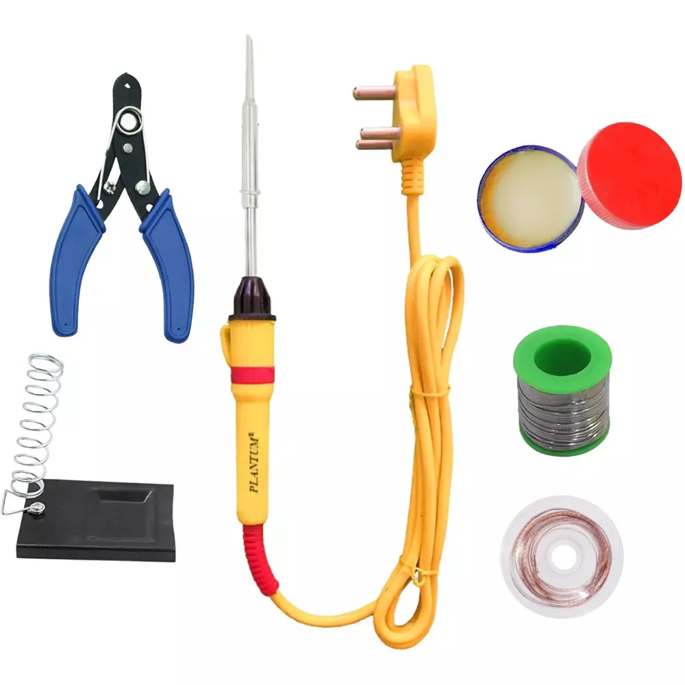 PLANTUM Combo Type 6 Beginner Pack Soldering Iron Kit 25 W Simple (Flat Tip)