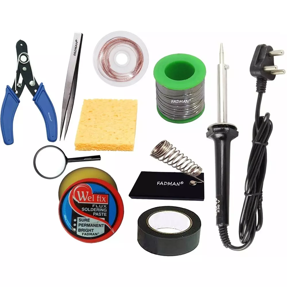 Fadman 10 in 1 Soldering Iron Kit Steel, Aluminium & Copper Corded 60 W