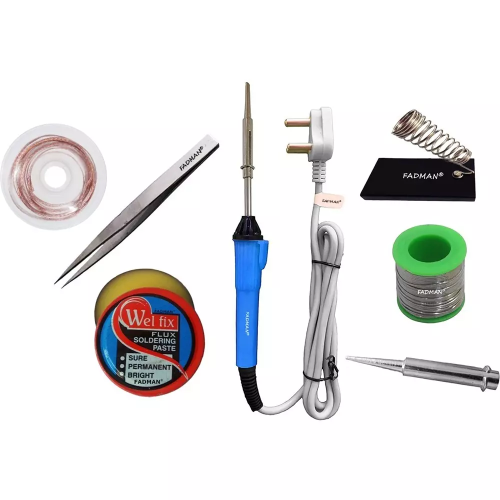 Fadman Basic Complete 7 In 1 Soldering Iron Kit Copper, Iron & Nickle Corded 25 W with Solder Wire