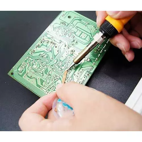fadman-soldering-iron-kit-solder-wire-soldering-paste-stand-bit-tweezer-sponge-cutter-pump-tester-yellow-black-soldering-iron-25-w-simple-flat-tip