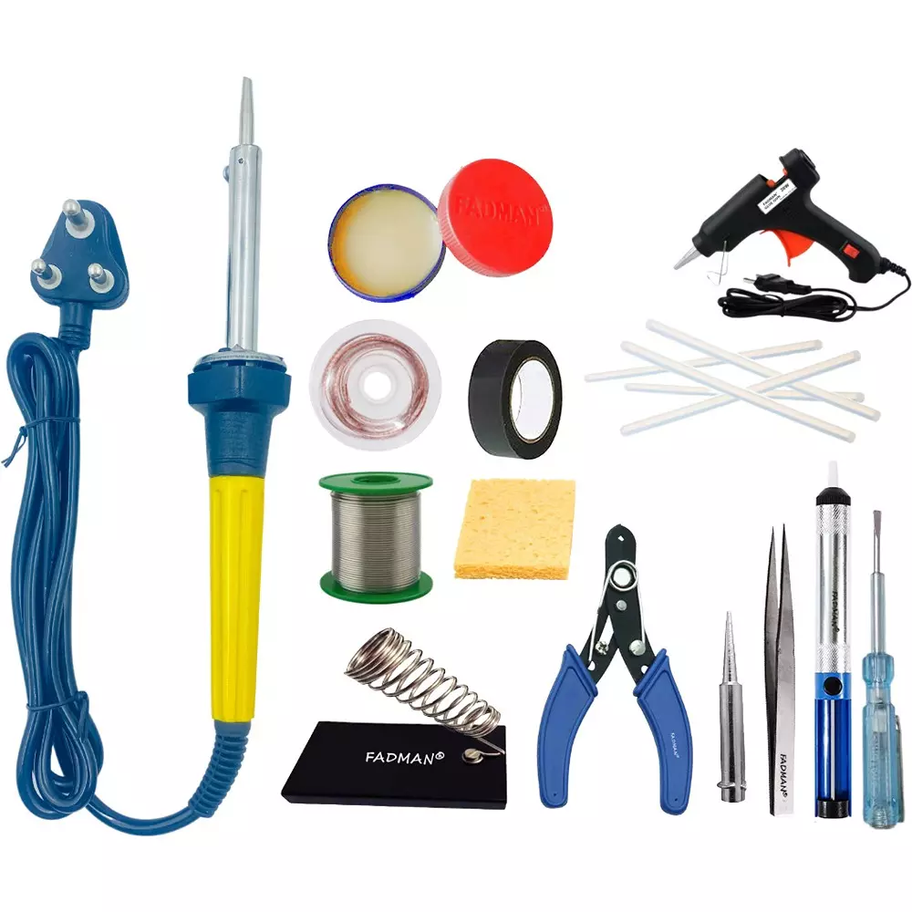 Fadman 14 In 1 Soldering Iron Equipment Tool Machine Combo Kit 60 W Corded Flat Copper, Iron & Nickle Tip