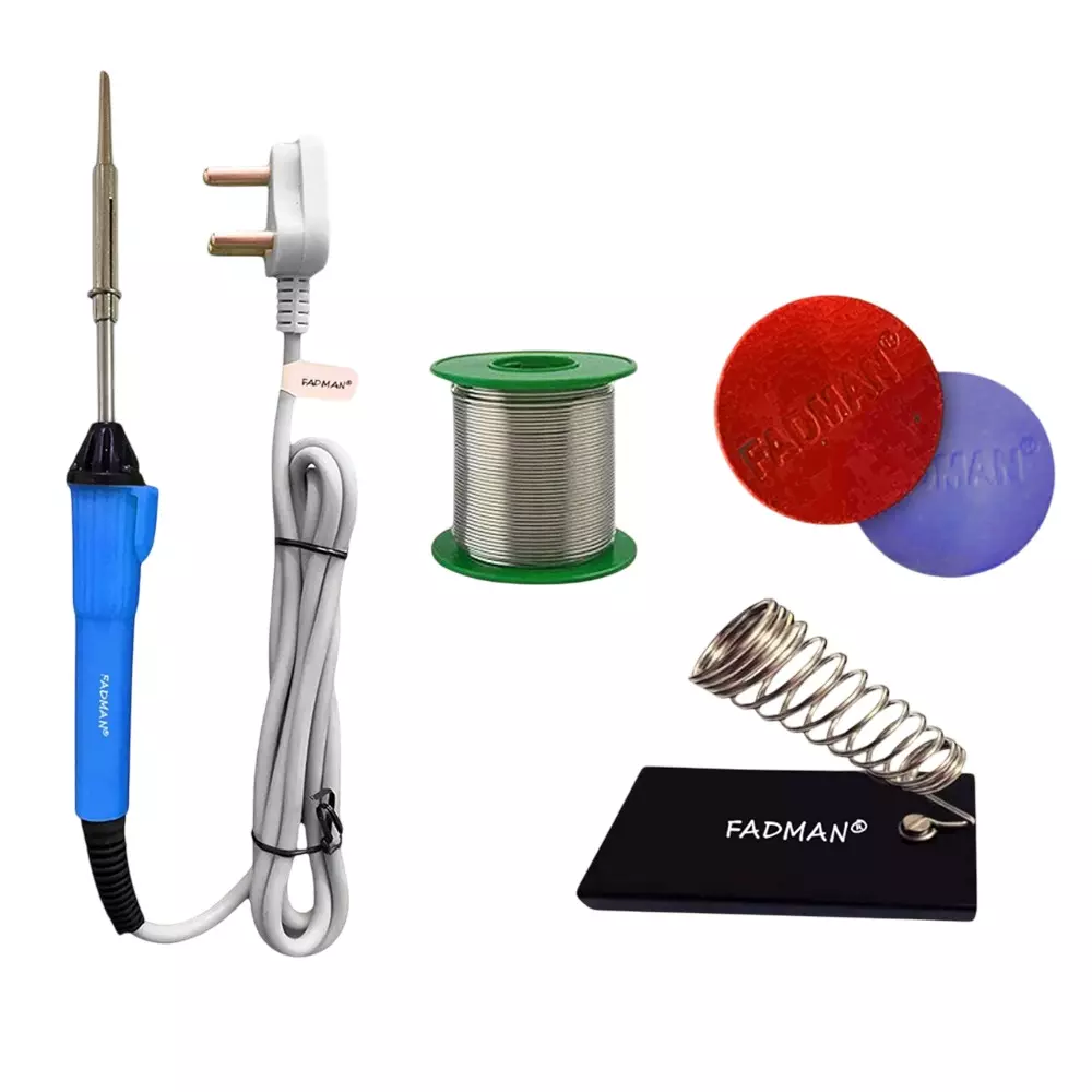 Fadman 4 In 1 Blue Soldering Iron Kit 25 W Corded Flat Copper & Iron Tip