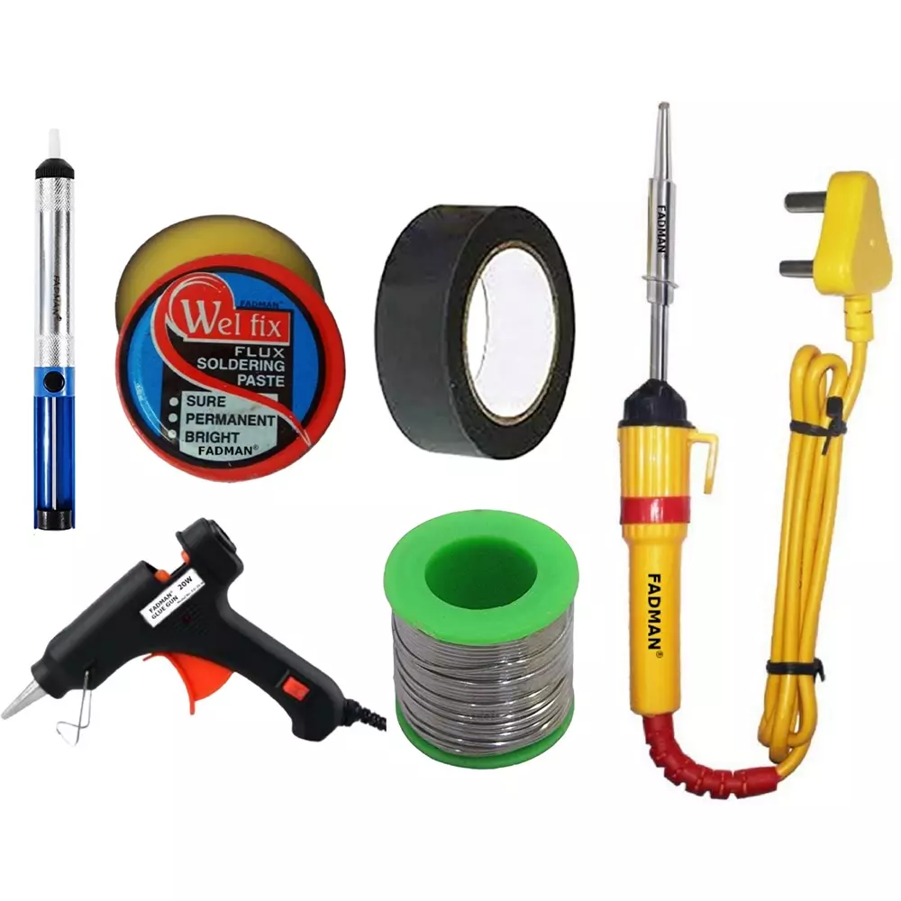 Fadman Soldering Iron Kit Bundle Set - 6 25 W Simple (Flat Tip)