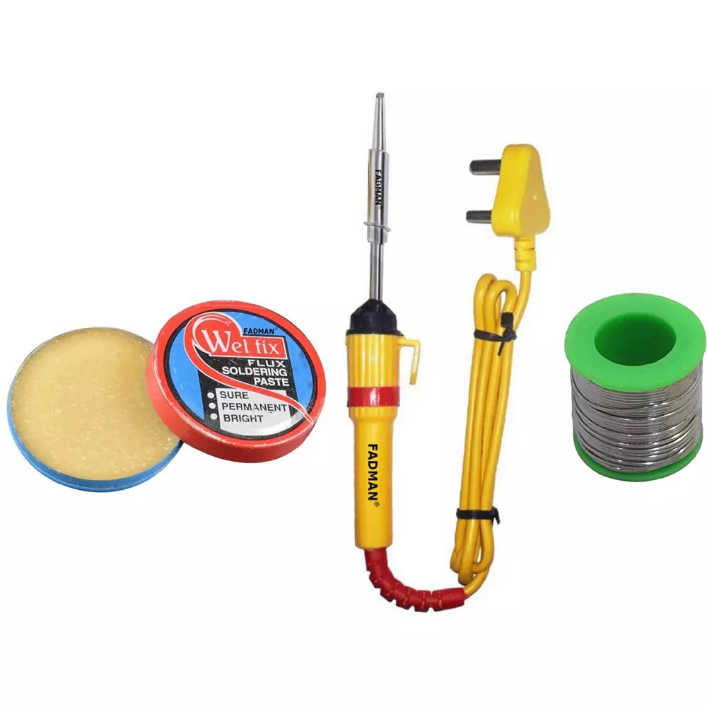 Fadman 3 In 1 Soldering Iron Kit Beginner Basic Flat 27 mm Tip Copper, Iron & Nickle 25 W