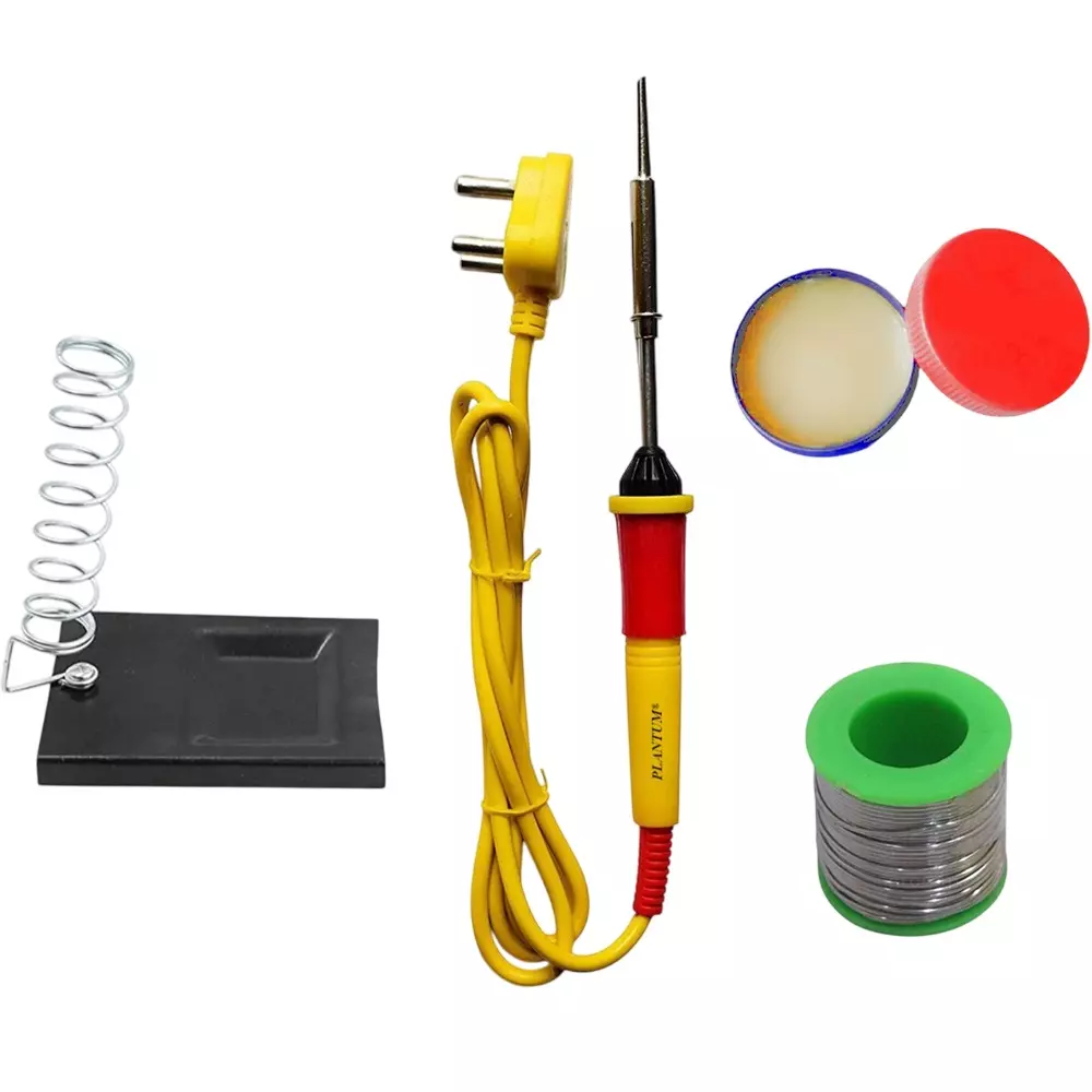 PLANTUM Beginner 4 In 1 Soldering Iron Kit 25 W Corded Flat Copper, Iron & Nickle Tip