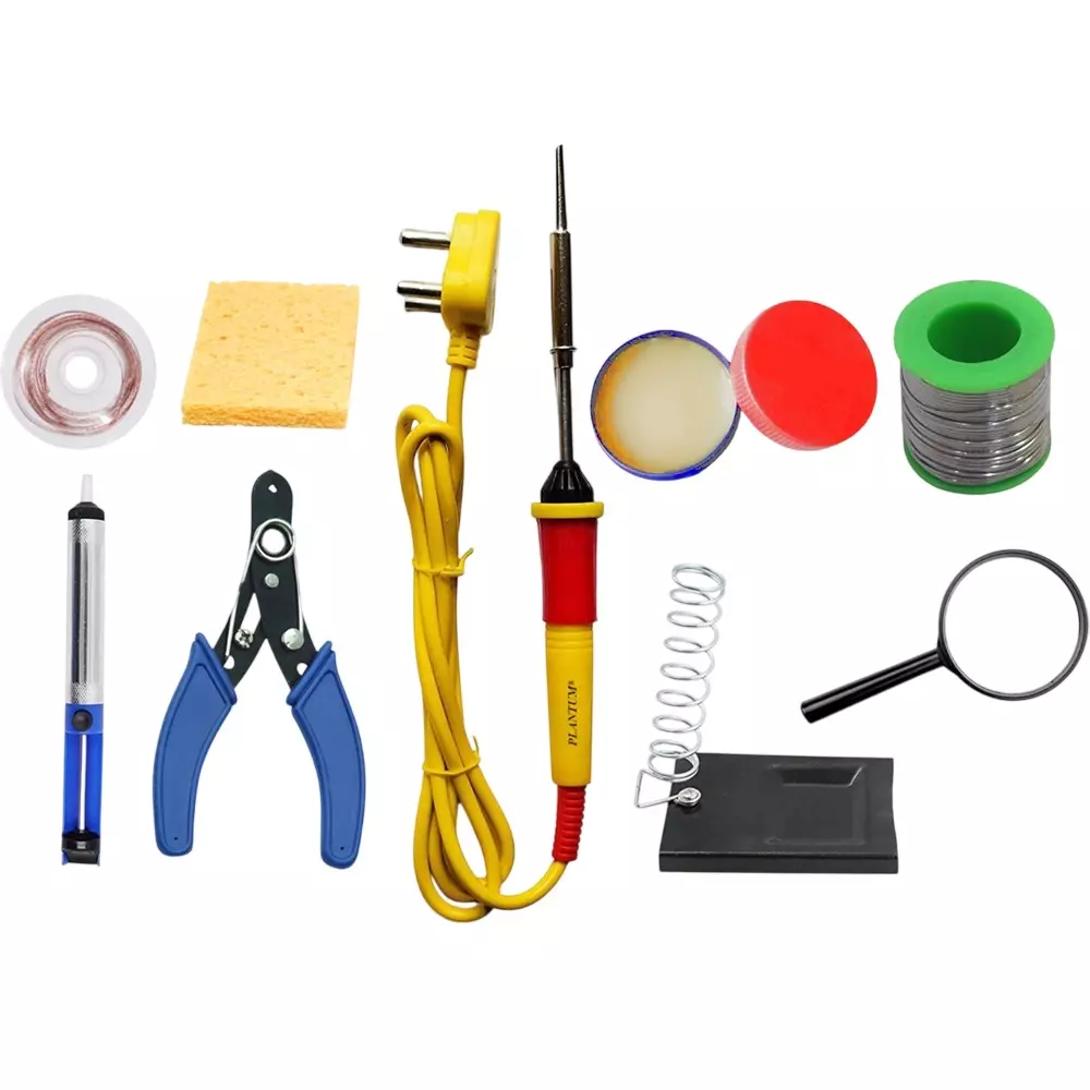 PLANTUM 9 In 1 Soldering Iron Kit Beginner Flat 27 mm Tip Copper, Iron & Nickle 25 W