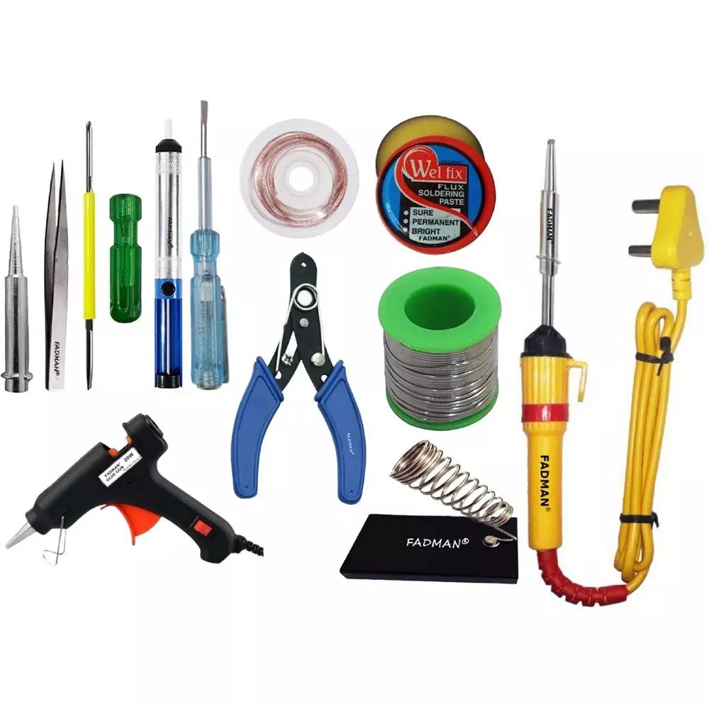 Fadman 12 In 1 Soldering Iron Bundle Set Copper, Iron & Nickle Corded 25 W