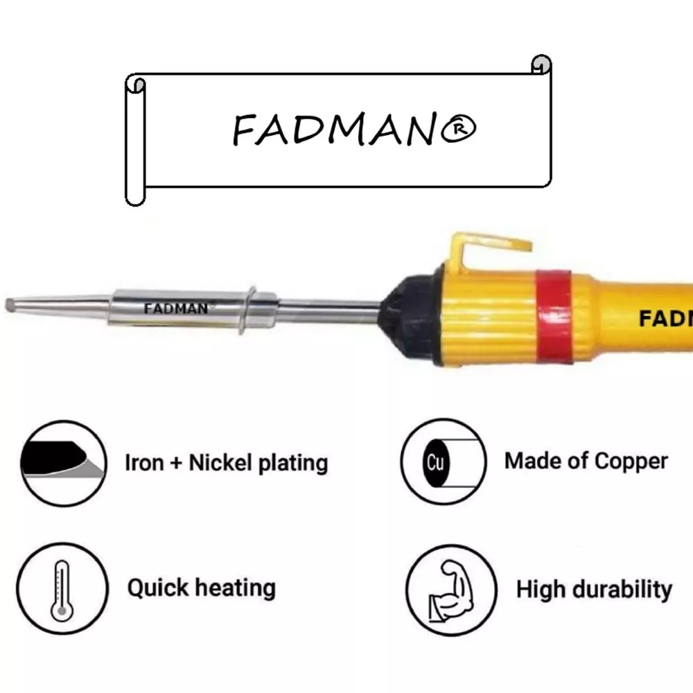 Fadman 7 In 1 Soldering Iron Kit Copper, Iron & Nickle Corded 25 W with Solder Wire, Cutter