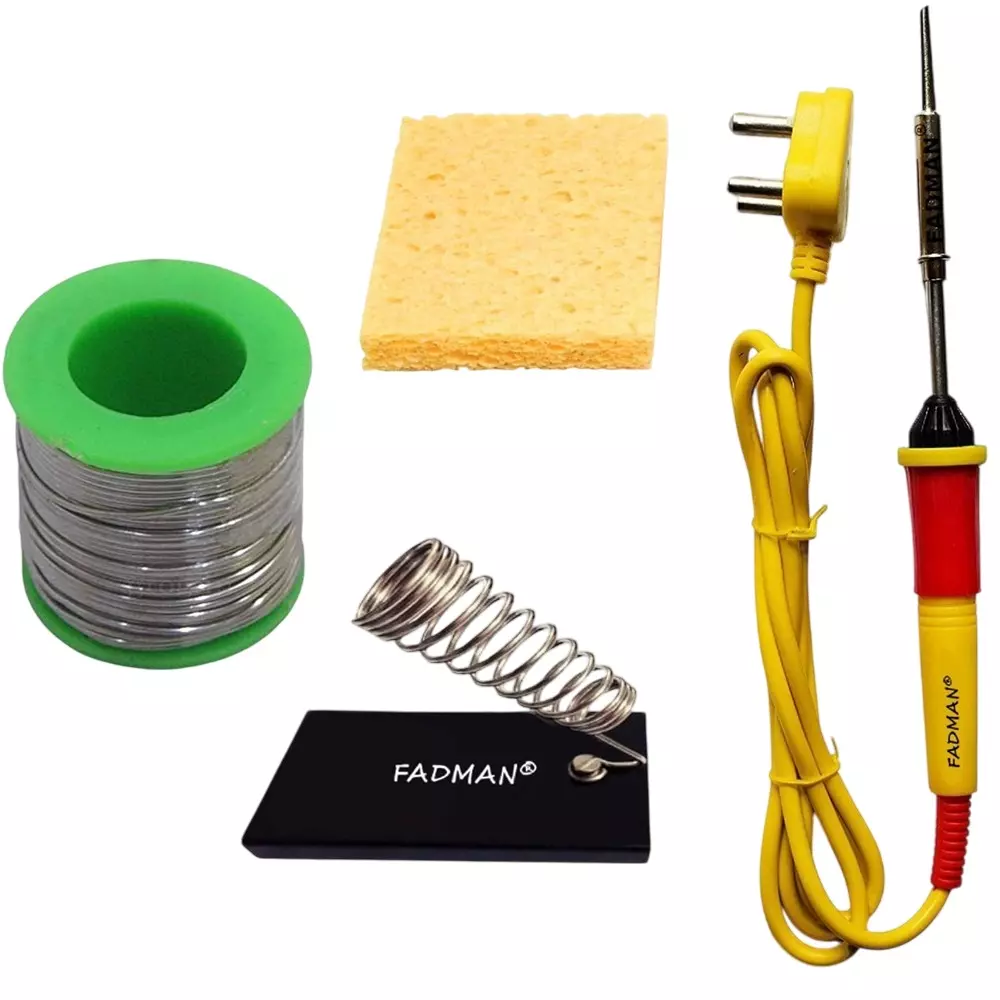 Fadman Basic Bundle Electric 4 In 1 Soldering Iron Kit Yellow+Full Red with Solder Wire
