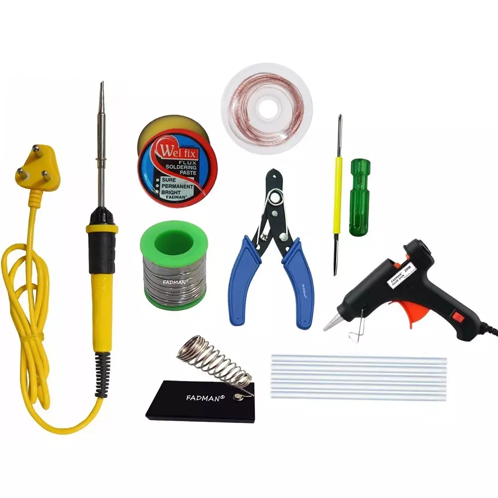 Fadman Electric 9 In 1 Soldering Iron Kit Copper, Iron & Nickle Corded 25 W with Solder Wire