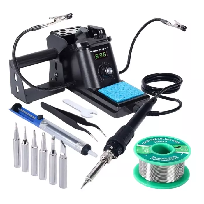 NVEE1 12-in-1 Soldering Station with Kit 60 W Pin Type Tip Bakelite Handle 220-240 V, 926 LED-III