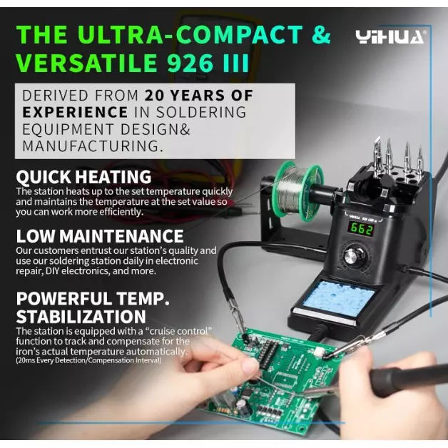 NVEE1 12-in-1 Soldering Station with Kit 60 W Pin Type Tip Bakelite Handle 220-240 V, 926 LED-III