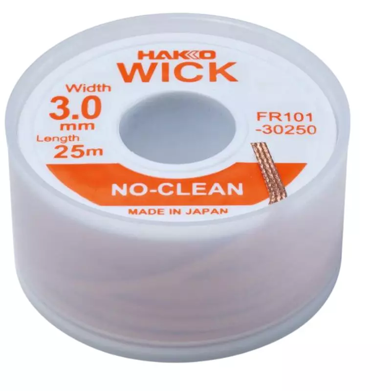 HAKKO Solder Wick No Clean, Flux: No Cleaning Type for Breakthrough in less than 50% of the test range (IPC-TM-650), FR101-30250-J