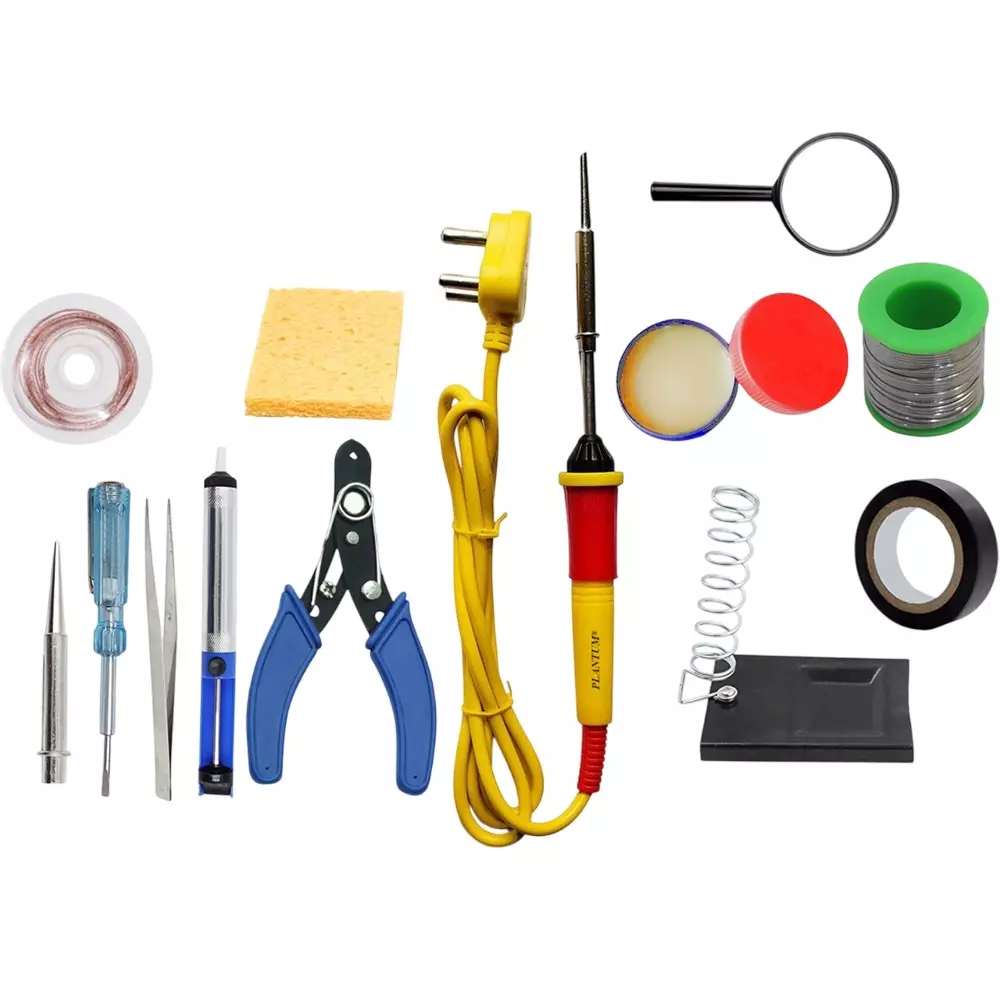PLANTUM 13 In 1 Soldering Iron Kit Beginner Flat 27 mm Tip Copper, Iron & Nickle 25 W